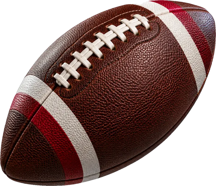 A football, a basketball, a soccer ball, a baseball and a hockey puck grouped together.